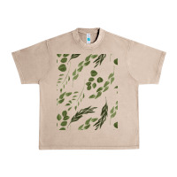 French Oak Watercolor Eucalyptus Pattern Urban Heavy Tee - artisFamous