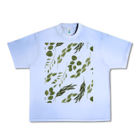 Grape Ice Watercolor Eucalyptus Pattern Urban Heavy Tee - artisFamous
