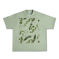 Oil Green Watercolor Eucalyptus Pattern Urban Heavy Tee - artisFamous