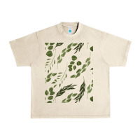 Sandshell Watercolor Eucalyptus Pattern Urban Heavy Tee - artisFamous