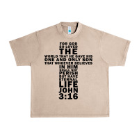 French Oak John 3:16 Bible Verse Cool Christian Church Shirts Christianity Urban Heavy Tee - artisFamous