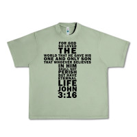 Oil Green John 3:16 Bible Verse Cool Christian Church Shirts Christianity Urban Heavy Tee - artisFamous