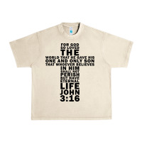 Sandshell John 3:16 Bible Verse Cool Christian Church Shirts Christianity Urban Heavy Tee - artisFamous