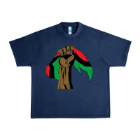 Navy black power african license Urban Heavy Tee - artisFamous