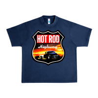 Navy HOT ROD GARAGE CAR Urban Heavy Tee - artisFamous