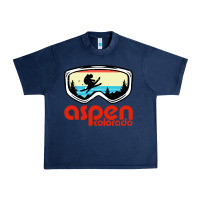 Navy aspen colorado ski mountain skiing retro vacation Urban Heavy Tee - artisFamous