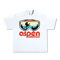 White aspen colorado ski mountain skiing retro vacation Urban Heavy Tee - artisFamous