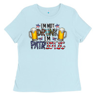 Baby Blue I'm Not Drunk I'm Patriotic Ladies Tee - CowhideDigitalArt