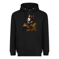 Black Pet Portraits, Custom Pet Portraits, Renaissance Pet Portraits, Heavyweight Hoodie - RanaPortraitStore