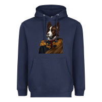 Navy Pet Portraits, Custom Pet Portraits, Renaissance Pet Portraits, Heavyweight Hoodie - RanaPortraitStore