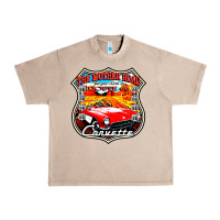 French Oak CLASSIC CARS ROUTE 66 Urban Heavy Tee - artisFamous