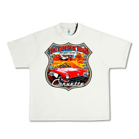 Pistachio CLASSIC CARS ROUTE 66 Urban Heavy Tee - artisFamous