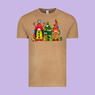 Gnome Christmas Vintage Tee Designed By Cowhidedigitalart