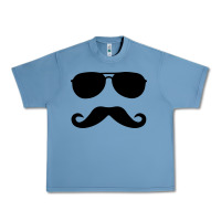Pebble Blue moustache and sunglasses Urban Heavy Tee - artisFamous