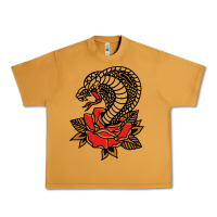 Peanut Butter the king cobra snake and rose Urban Heavy Tee - artisFamous