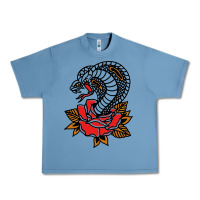 Pebble Blue the king cobra snake and rose Urban Heavy Tee - artisFamous