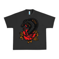 Pigment Black the king cobra snake and rose Urban Heavy Tee - artisFamous