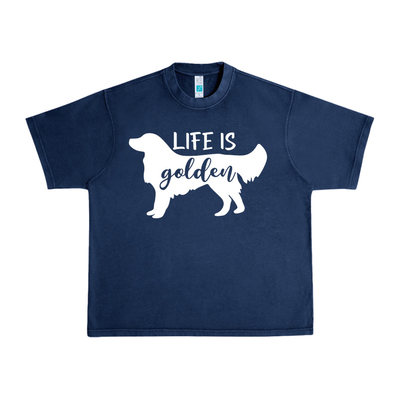 Golden Retriever - Life Is Golden White Urban Heavy Tee by artisFamous | Teevron