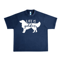 Navy golden retriever - life is golden white Urban Heavy Tee - artisFamous