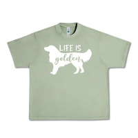Oil Green golden retriever - life is golden white Urban Heavy Tee - artisFamous