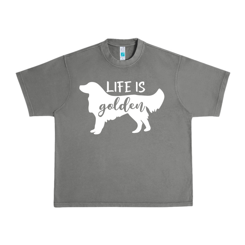 Golden Retriever - Life Is Golden White Urban Heavy Tee by artisFamous | Teevron