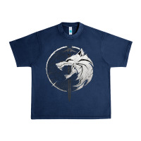 Navy Witcher Wolf Urban Heavy Tee - artisFamous