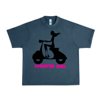 Midnight Navy scooter girl Urban Heavy Tee - artisFamous