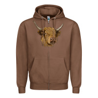 Chestnut highland cow Zipper Hoodie - RanaPortraitStore