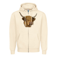 Sandshell highland cow Zipper Hoodie - RanaPortraitStore