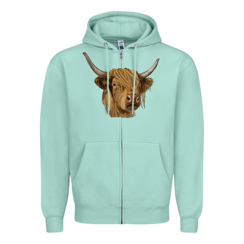 Highland Cow Zipper Hoodie by RanaPortraitStore | Teevron