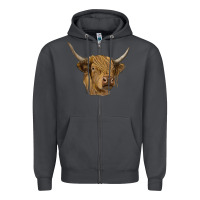 Smoke highland cow Zipper Hoodie - RanaPortraitStore