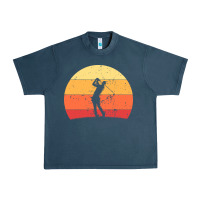 Midnight Navy Vintage Retro Golf | Golfers Urban Heavy Tee - artisFamous