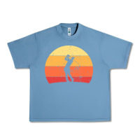 Pebble Blue Vintage Retro Golf | Golfers Urban Heavy Tee - artisFamous