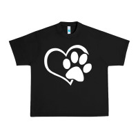 Black dog dad mom puppy shirt love dogs paw print heart women men  shirt Urban Heavy Tee - artisFamous