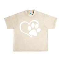 Sandshell dog dad mom puppy shirt love dogs paw print heart women men  shirt Urban Heavy Tee - artisFamous