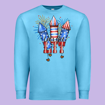 Let's Get Lit Premium Sweatshirt Designed By Ranaportraitstore