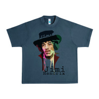 Midnight Navy jimi hendrix Urban Heavy Tee - artisFamous