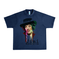 Navy jimi hendrix Urban Heavy Tee - artisFamous