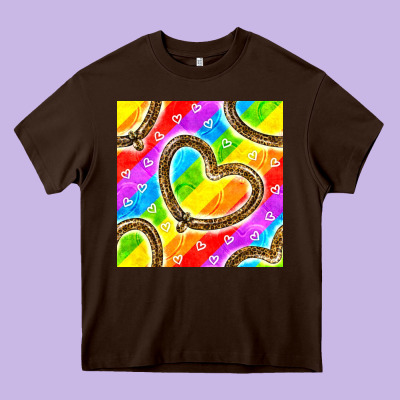 Pride Lgbtq Leopard Heart Balloons Pattern Heavy Core Tee Designed By Bundleandbundleshop