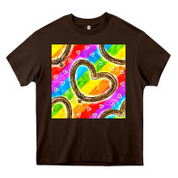 Chocolate Brown Pride lgbtq leopard heart balloons pattern Heavy Core Tee - BundleAndBundleShop