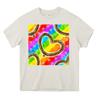 Cream Pride lgbtq leopard heart balloons pattern Heavy Core Tee - BundleAndBundleShop
