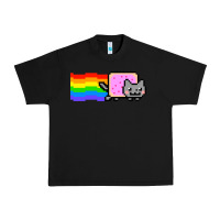 Black Nyan Cat Urban Heavy Tee - artisFamous