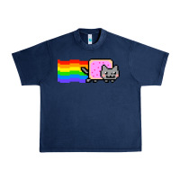 Navy Nyan Cat Urban Heavy Tee - artisFamous