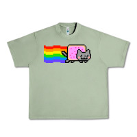 Oil Green Nyan Cat Urban Heavy Tee - artisFamous