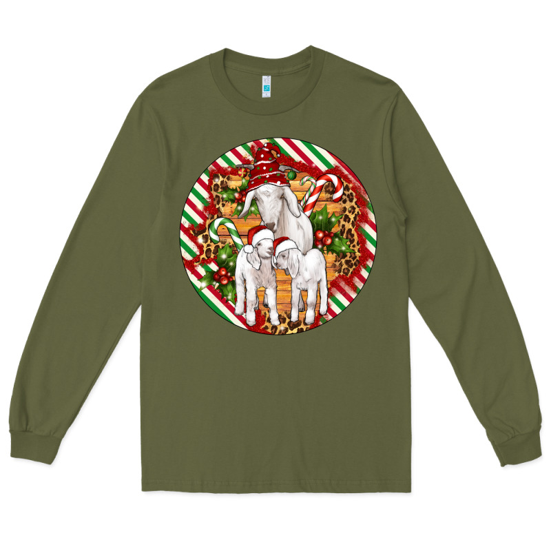 Christmas Goat Family Ornament Long Sleeve Tee by Artiststas | Teevron