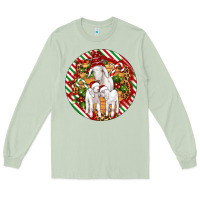 Matcha christmas goat family ornament Long Sleeve Tee - Artiststas