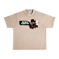 French Oak Red Dead Redemption 2 Red Moon Cowboy Urban Heavy Tee - artisFamous