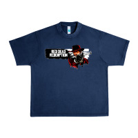 Navy Red Dead Redemption 2 Red Moon Cowboy Urban Heavy Tee - artisFamous