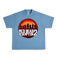 Pebble Blue Red Dead Redemption 2 Red Moon Cowboy Urban Heavy Tee - artisFamous