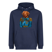 Navy Golden Retriever Dog Portrait,Custom Pet Portraits,Renaissance Dog Heavyweight Hoodie - RanaPortraitStore